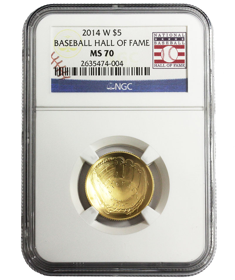 アメリカ2014年W 5ドル 野球殿堂記念 金貨 NGC-ms70 | 収集ワールド