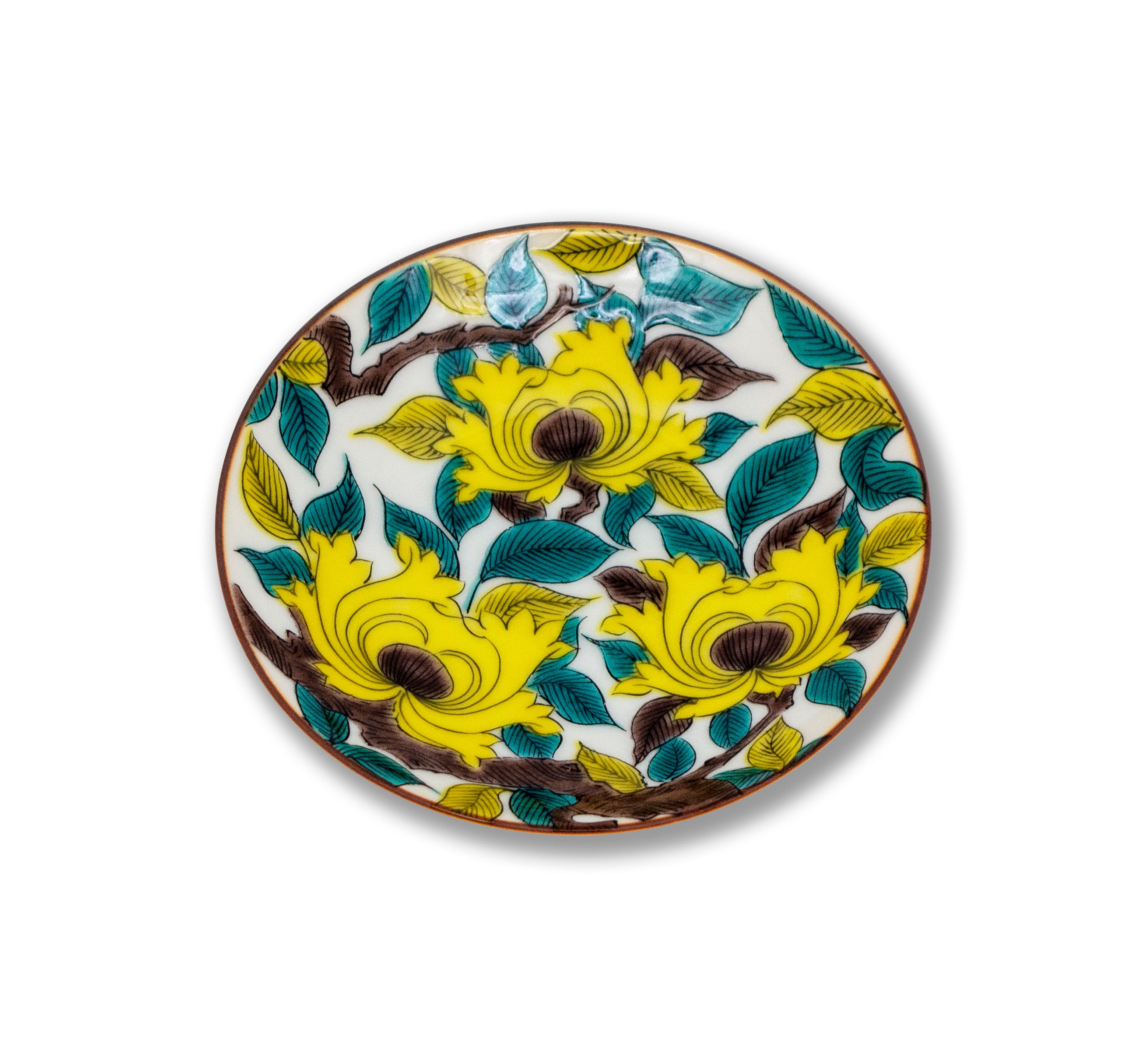 九谷焼 古九谷 色絵金彩 獅子牡丹文 大皿 飾皿 約39cm M R5991B