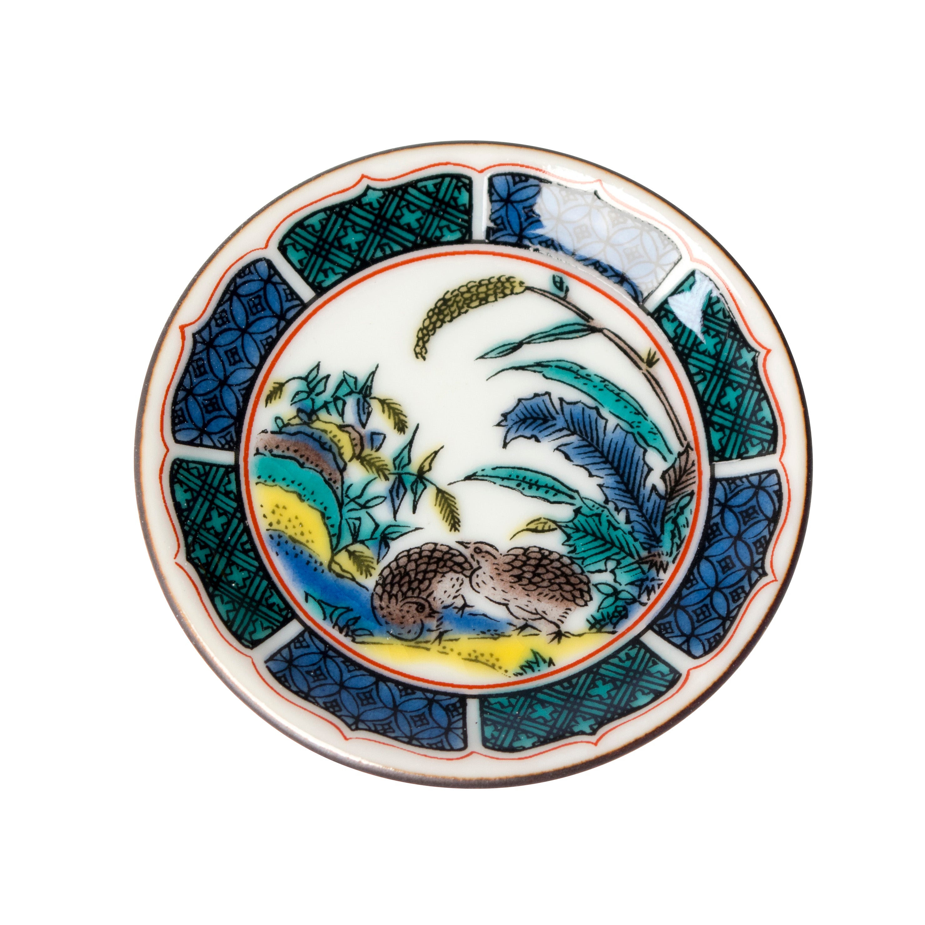 九谷 色絵 草花に蝶の図 角皿 5枚 D597A- BCp 九谷 色絵 草花に蝶の図