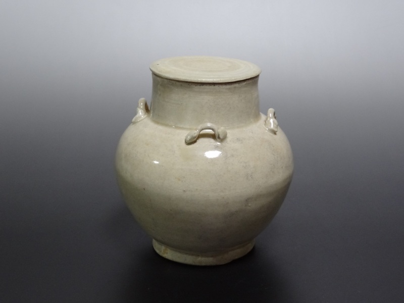 宋 白磁 蓋付壺四耳壺 仙遊洞