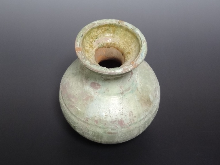 お値下げ中 発掘品 中国古玩 後漢 一世紀頃 銀化小壺 緑