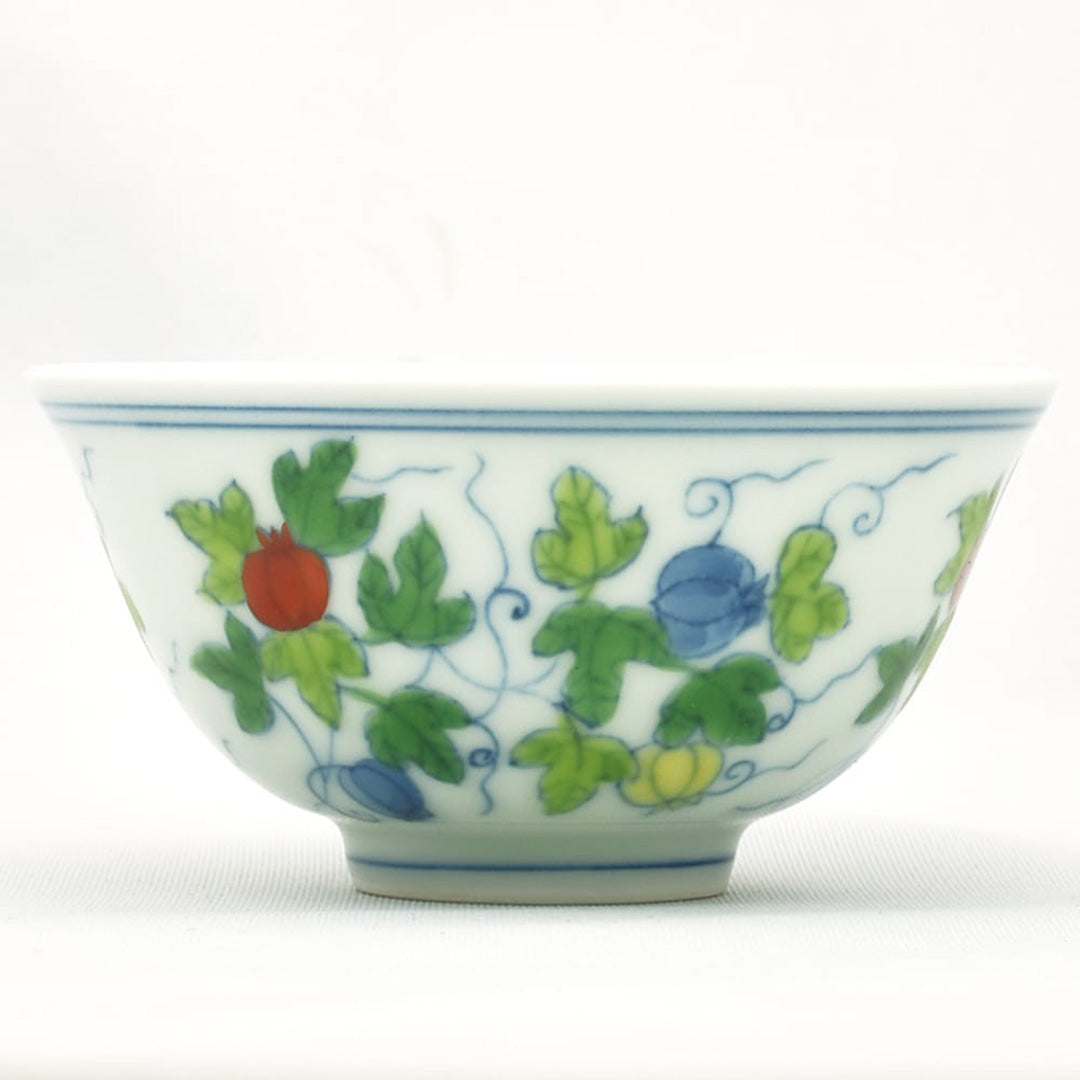 斗彩八仙天字缶 茶筒 景徳鎮 陶磁器 装飾品 現代工芸品