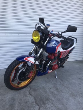 HONDA CBX400バイクタンク 青 HONDA CBX400 F バイクタンク 青/白/赤