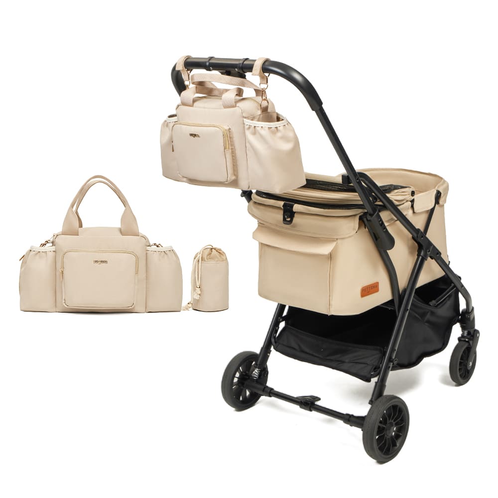 ペットカートNEWTON + 大容量バッグ｜手ぶら収納・丸洗いOK