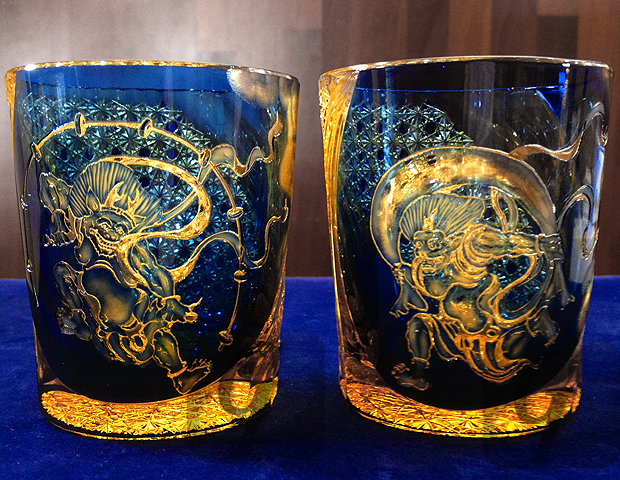 最上位作☆但野英芳 江戸切子 『風神』ロックグラス（切子 江戸切子