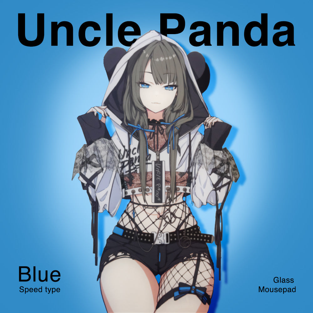 Uncle Panda ガラスマウスパッド ブルー