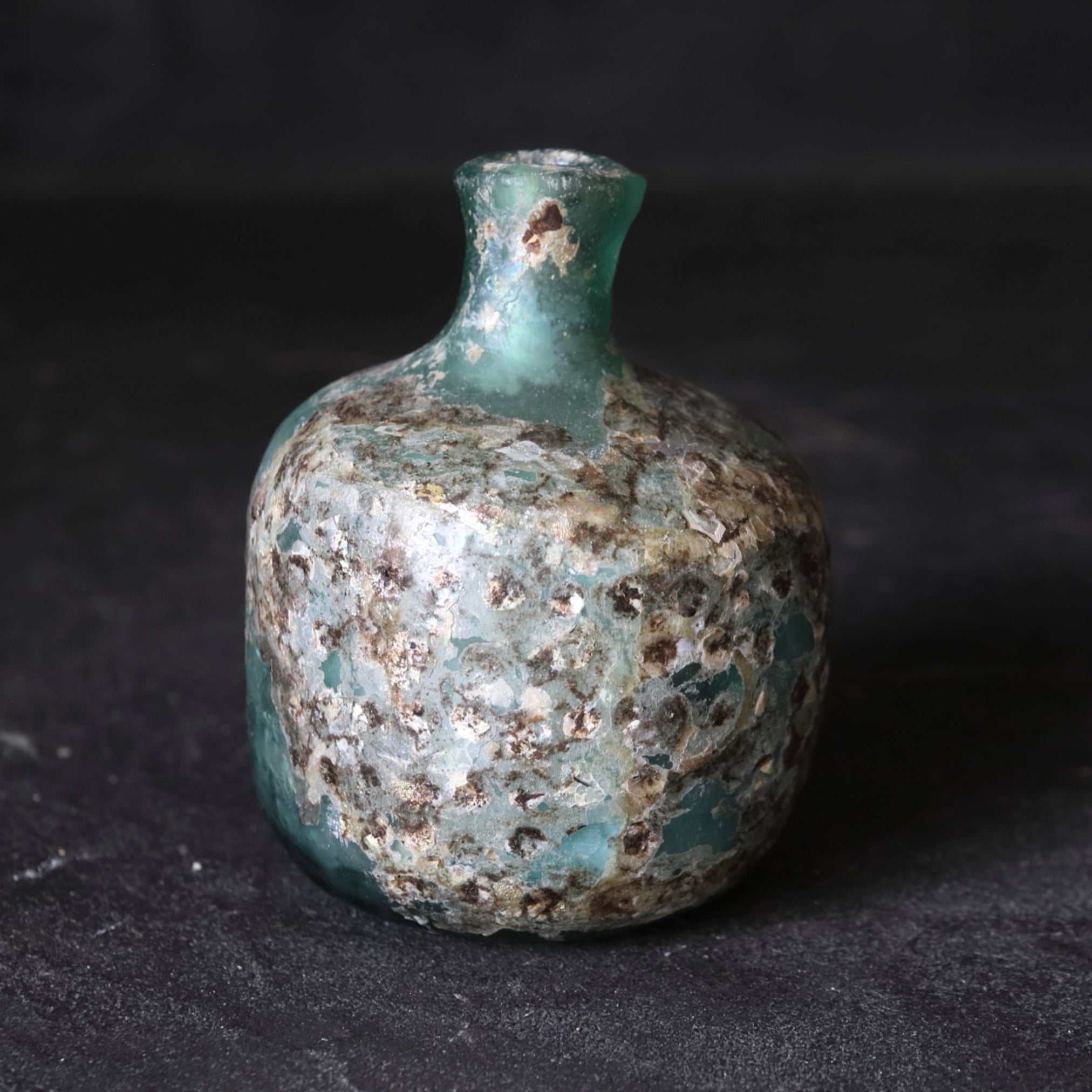 古代 ローマンガラス 二重銀化瓶（先史：3世紀以前） | 入蘆花