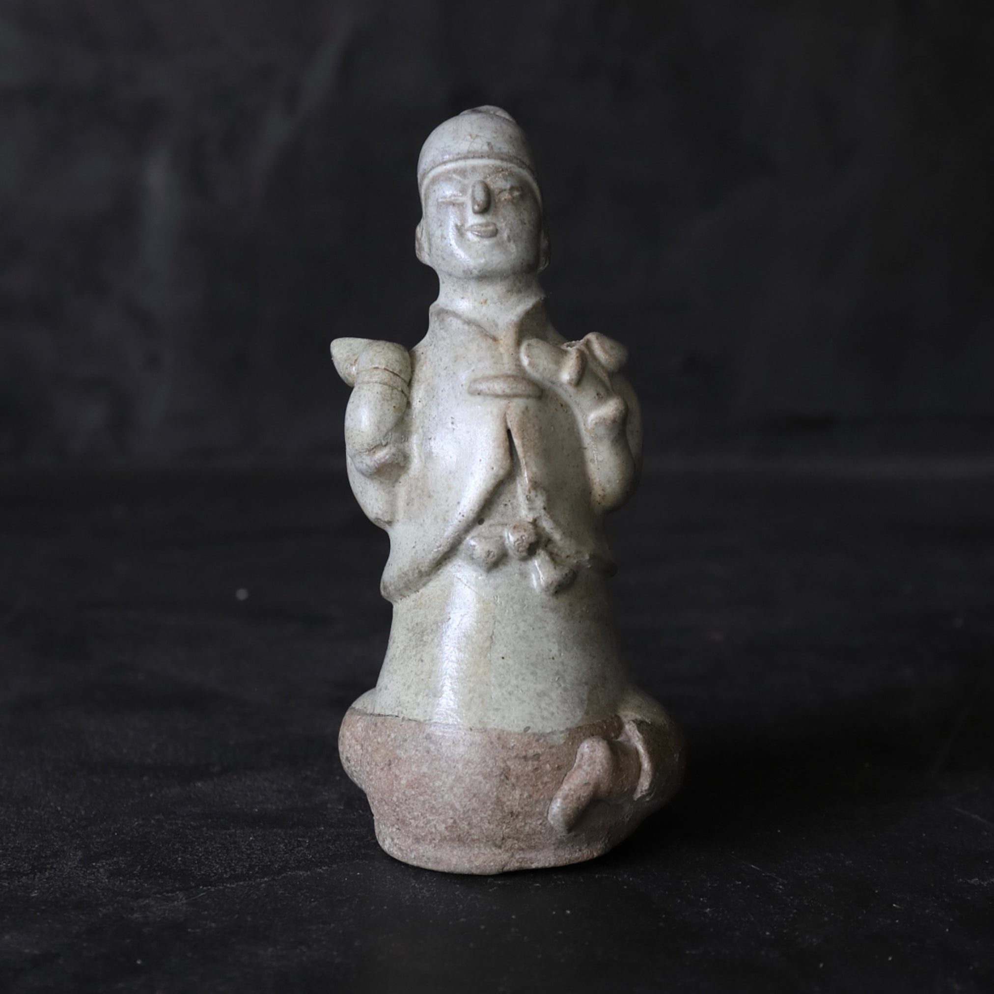 スンコロク 宋胡録人形 タイ国 骨董アンティーク 母子像 時代物