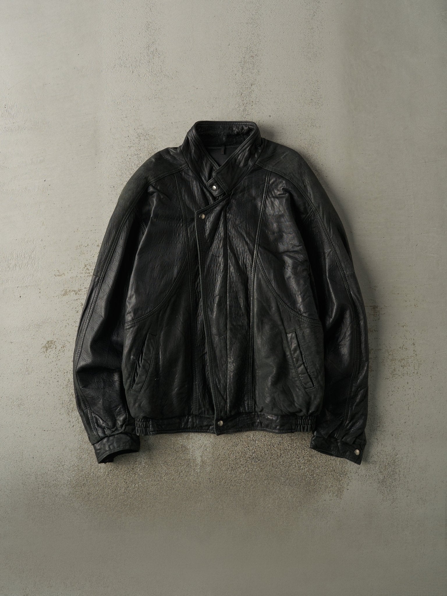 Vintage 90s Black Hemingway Soft Leather Jacket (XL/XXL