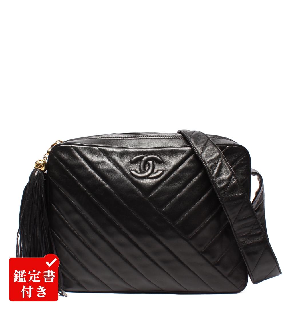 CHANEL ショルダーバッグ バイアスステッチ Vステッチ フリンジ