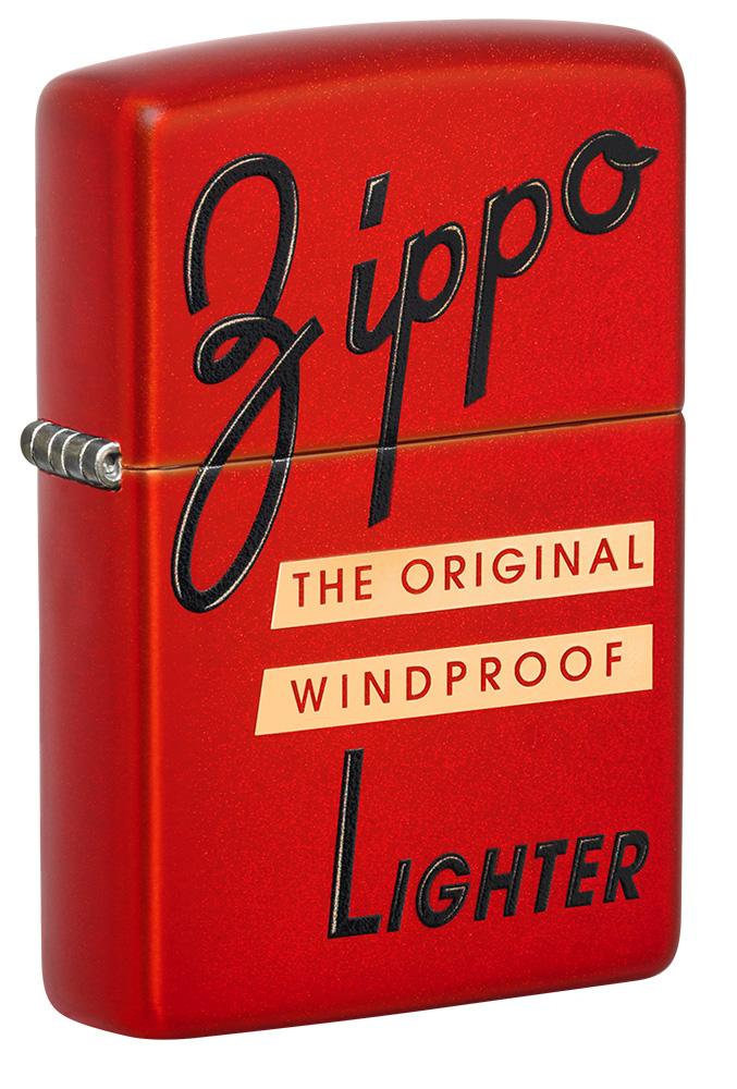 Zippo Red Box Top Design Metallic Red Windproof Lighter – Zippo USA