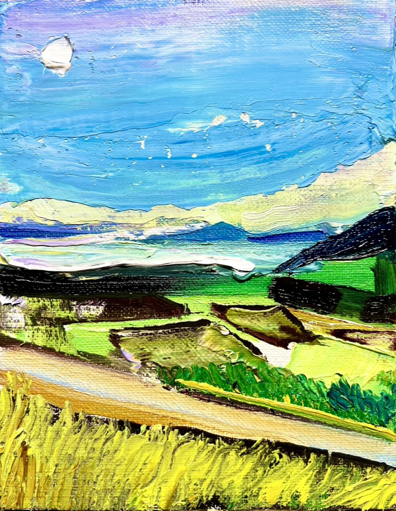 絵画 風景画 原画① 抽象画風風景画制作｜ヒラ（絵描き）