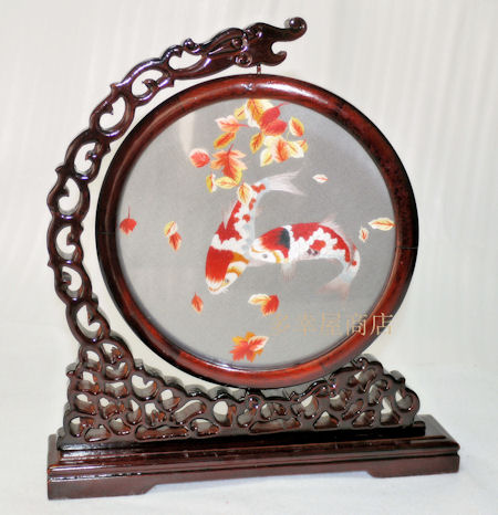 中国雑貨 多幸屋 ＞ 中華刺繍（33） ＞ 両面刺繍 ＞ 両面刺繍（金魚