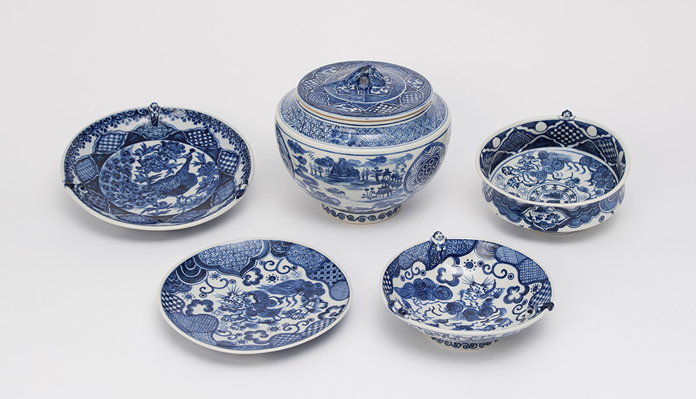 谷中耀子 染付大鉢 径25.5cm 高19.5cm個展作品 谷中耀子