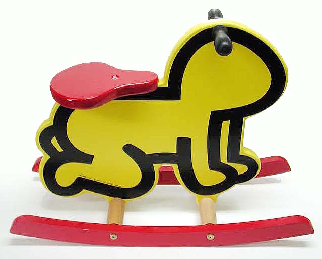 キース・ヘリング 木馬 赤×白 ホワイト ロッキング キース・ヘリング