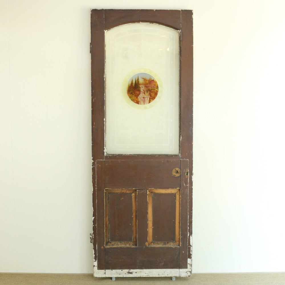 美しい絵画のようなガラスと優美な磨りガラスが魅力♪ アンティーク