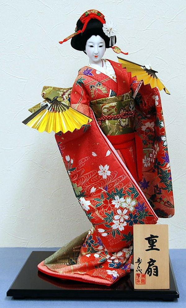 寿喜代作 日本人形 重扇（正絹）