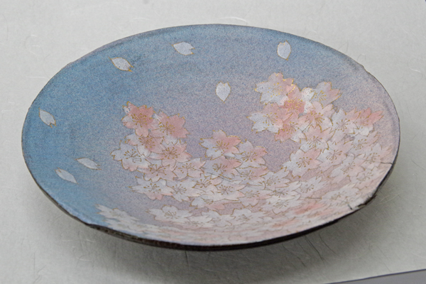 島田恭子 桜文丸皿 ｜益子焼販売 善五
