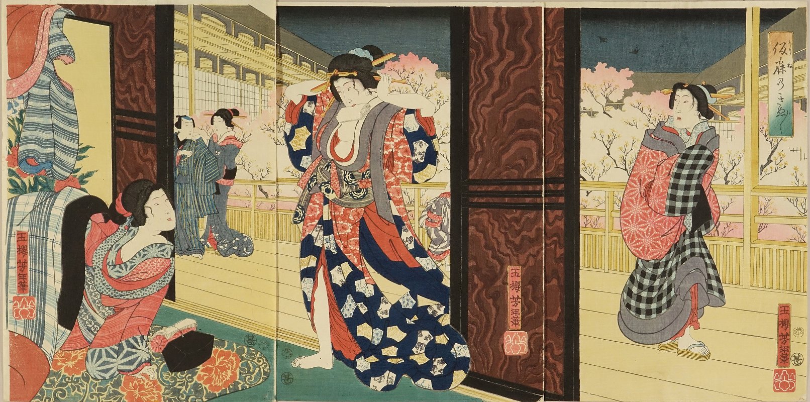 龍と女性の図 掛軸 Y270 龍と女性の図 掛軸 Y270