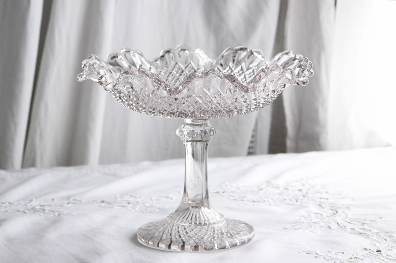 大正ガラス 特大コンポート アンティーク 大正ガラス 特大コンポート