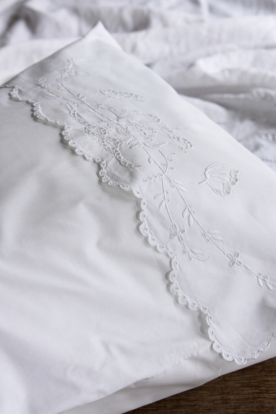 アンティーク∞スイスホワイトニードルワーク刺繍レース ピロー