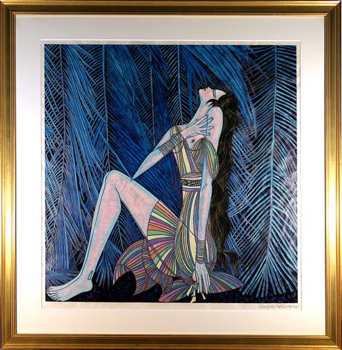 丁紹光(ティンシャオクァン) 版画 「パープルドリーム」 サイン付 箱