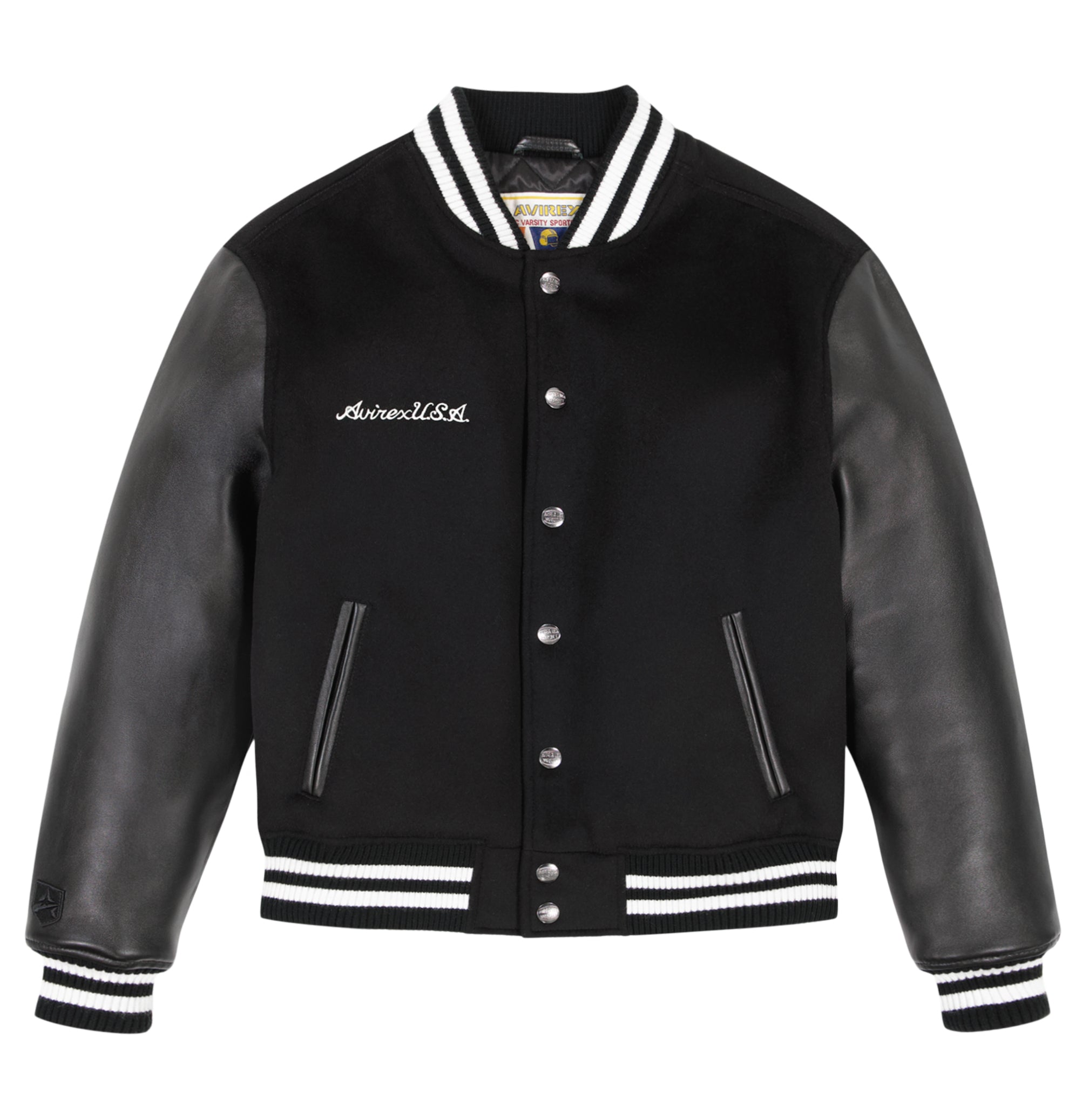 AVIREX VALLAD VARSITY LEATHER JACKET S