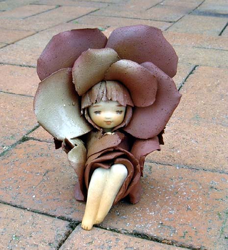 創作人形作家 竹内祥子 森の妖精 置物 陶器