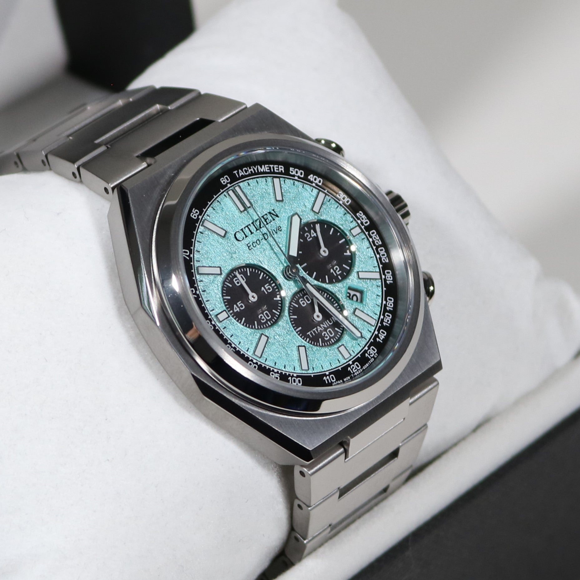 Citizen Zenshin Super Titanium Men's Turquoise Dial Chronograph