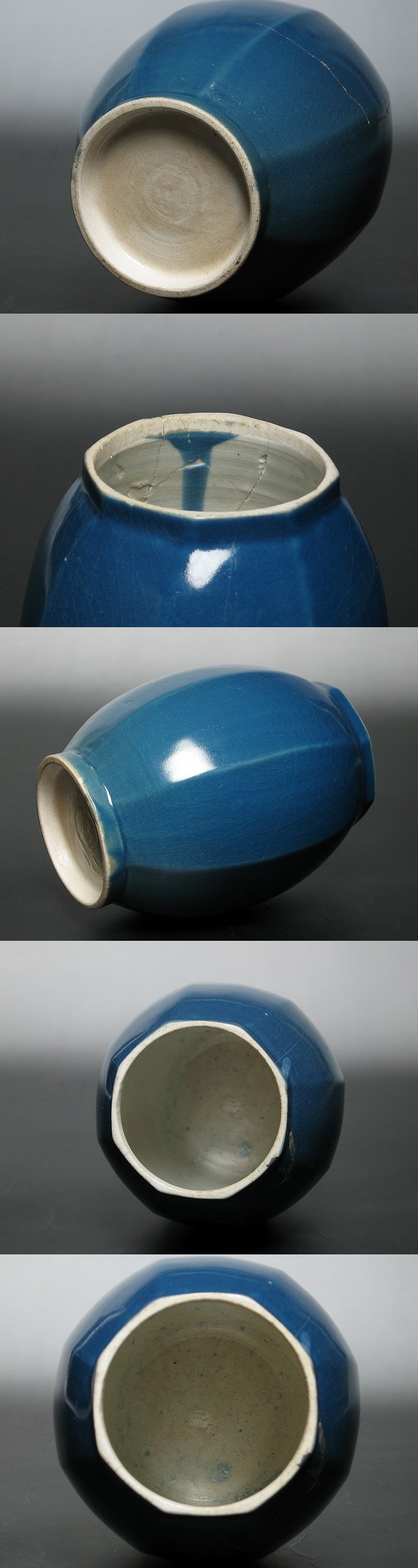 古美術 三樹 - 古九谷 瑠璃釉面取壷 | 古美術品専門サイト fufufufu.com