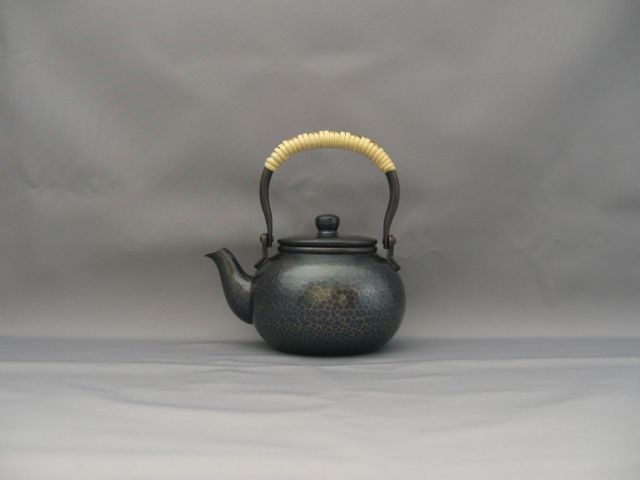 銅製急須 ラタン取っ手 鎚起銅器 燕三条 銅製急須 ラタン取っ手 鎚起