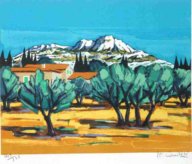 証明書付き】ジャン•キリチ 「地中海の村」限定リトグラフ 証明書付き