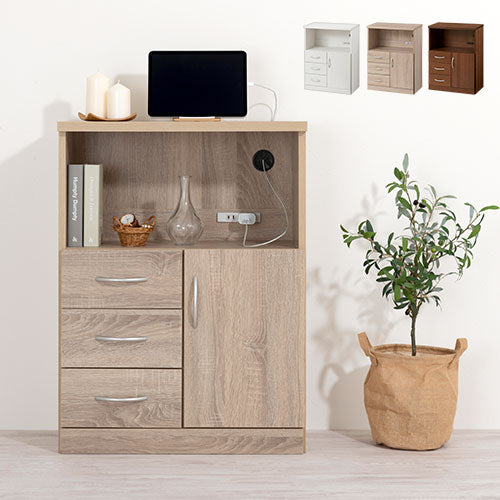 ウッドカラー 電話台 2段収納 引き出し付き ウッドカラー 電話台 2段