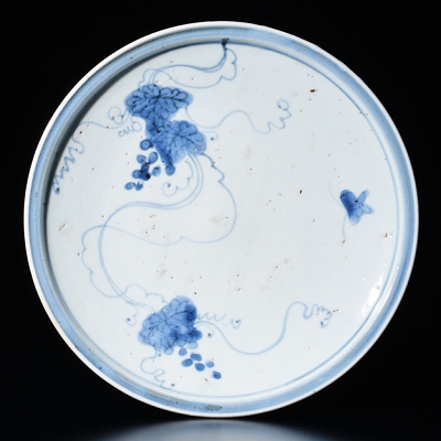 本物保証❗】江戸時代初期 初期伊万里 染付 帆掛舟に山水図