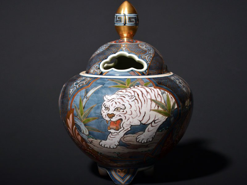 明代 人物染付 香炉 中国古陶磁 骨董品 香道具 明代 人物染付