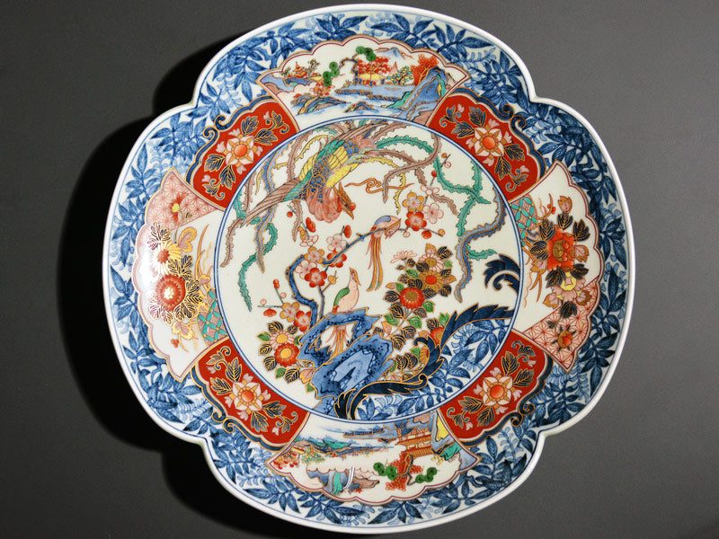 e2239 古伊万里 色絵 大皿 径41cm e2239 古伊万里 色絵 大皿 径41cm