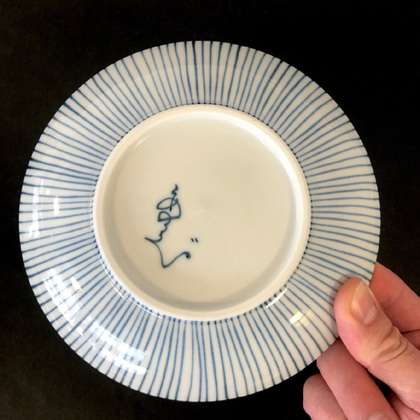 九谷焼 女流作家 鈴木晶子作 唐人 楕円小鉢揃 5客 九谷焼 女流作家