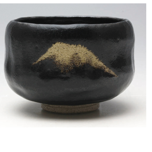 茶道具 京焼 富士山絵 黒楽茶碗 時代箱付 V R5908 【公式通販】