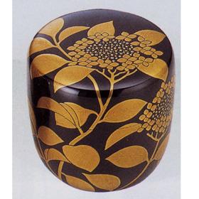 大棗 紫陽花蒔絵 内銀地【販売】-茶道具は京都しみず孔昌堂