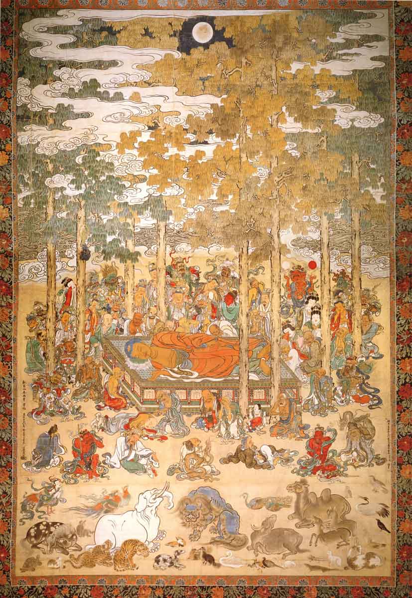 大型版 長谷川等伯筆『仏涅槃図』軸装仏表装仕立 日蓮宗 本法寺 日蓮