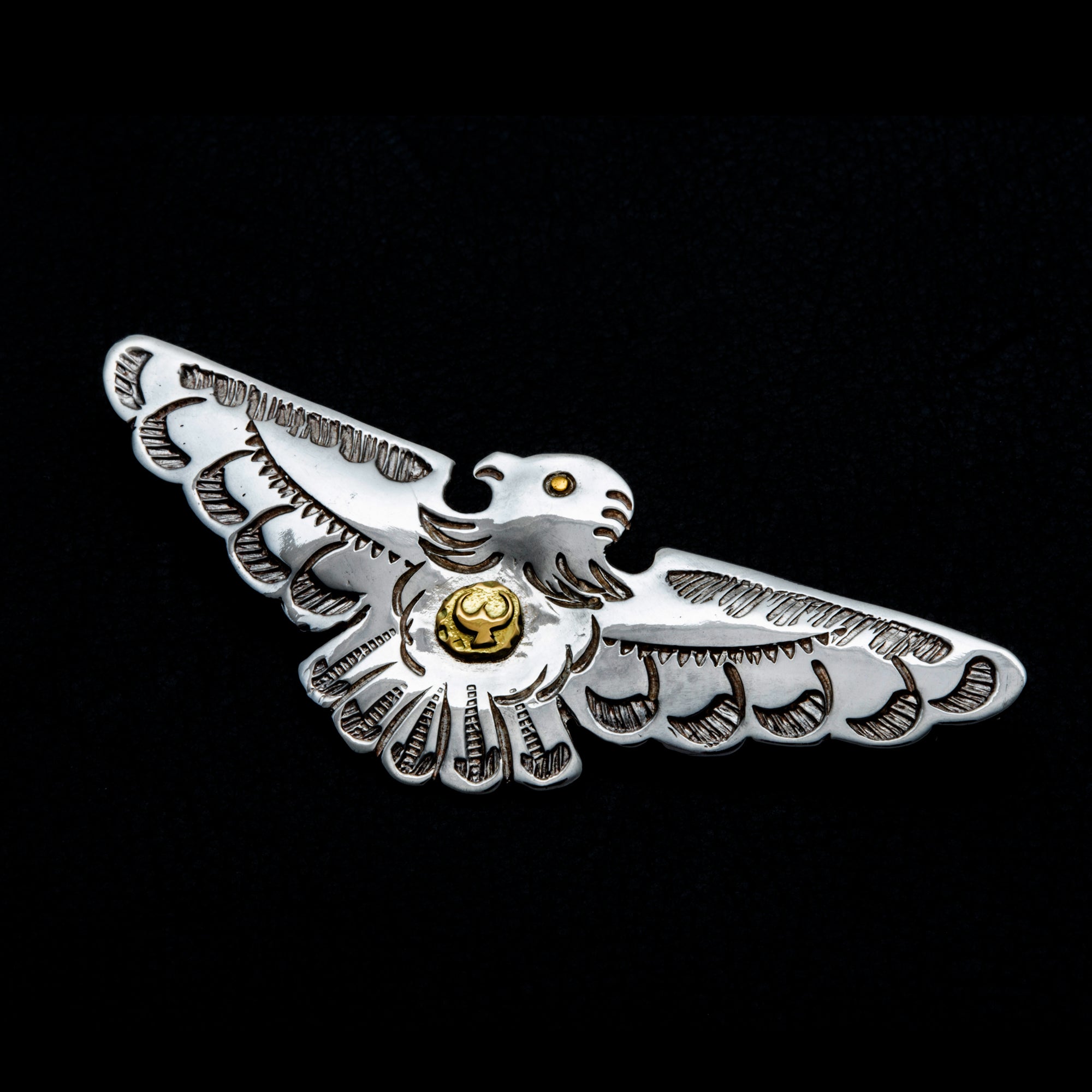 SILVER/K24 デザイン ブローチ SILVER/K24 デザイン ブローチ ロックな