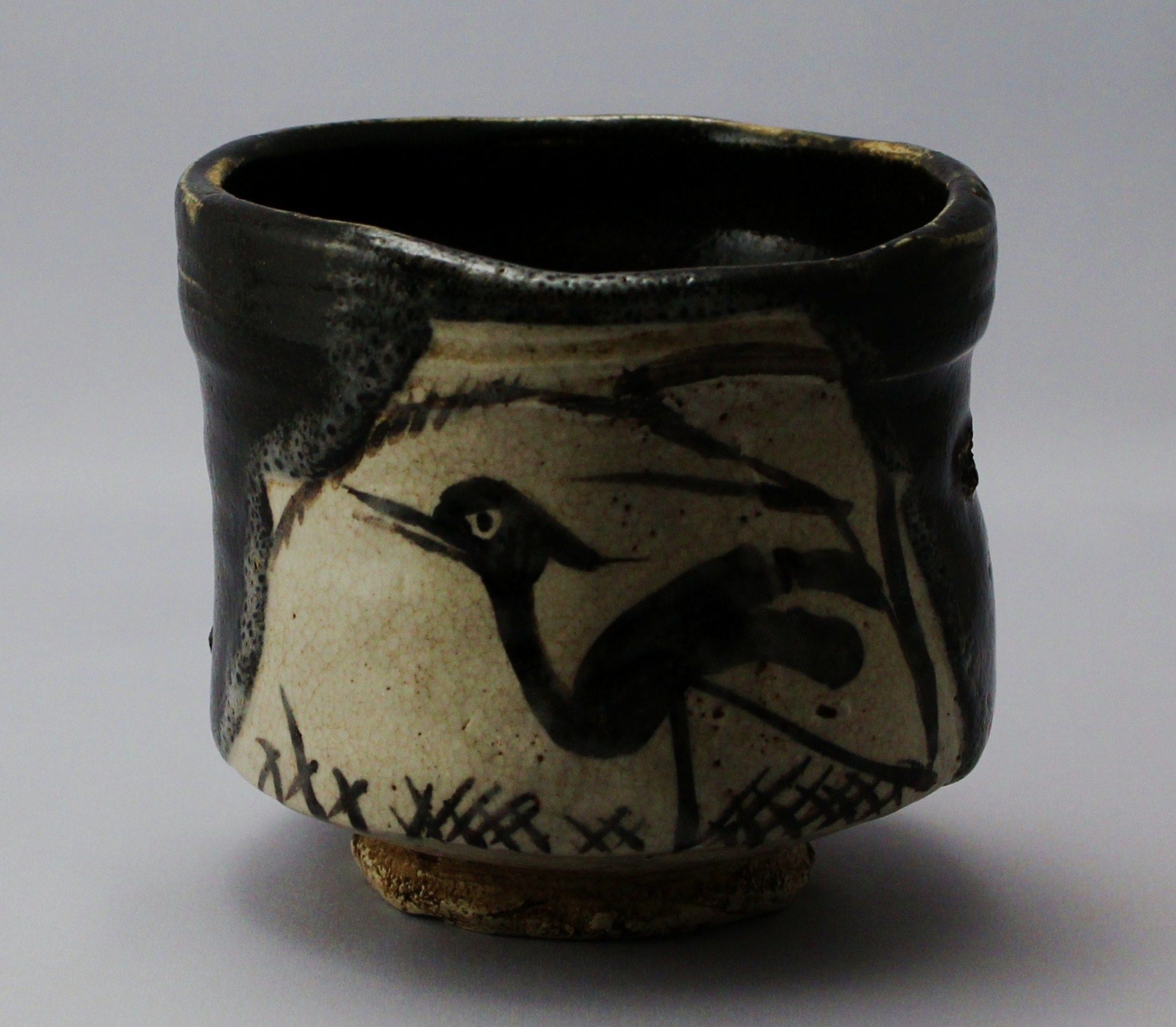 黒織部 筒茶碗 古美術 復興織部 茶道具 茶碗 織部 古道具 アンティーク