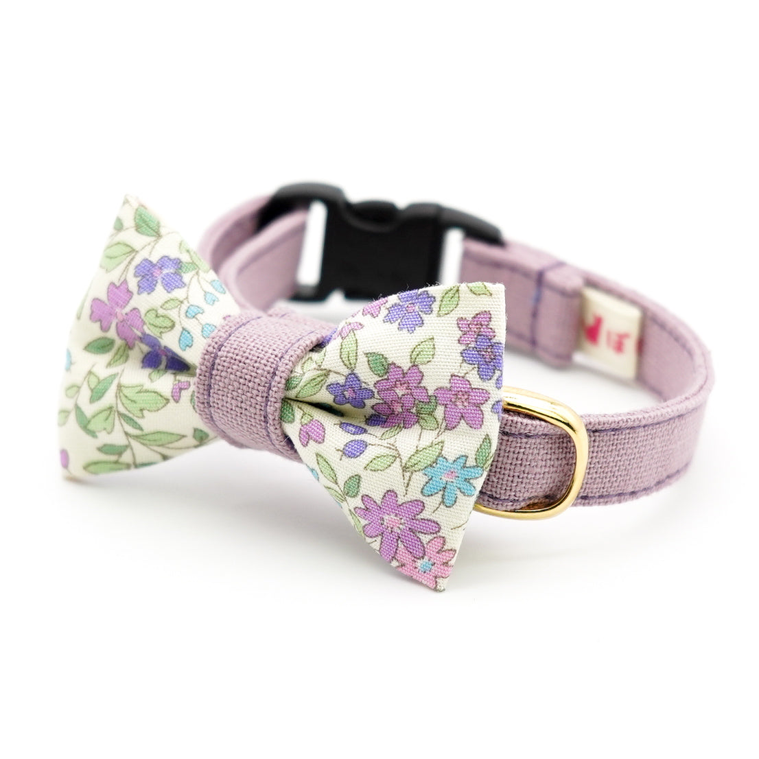 ダブルリボン(パープル①)わんちゃん猫ちゃん用首輪