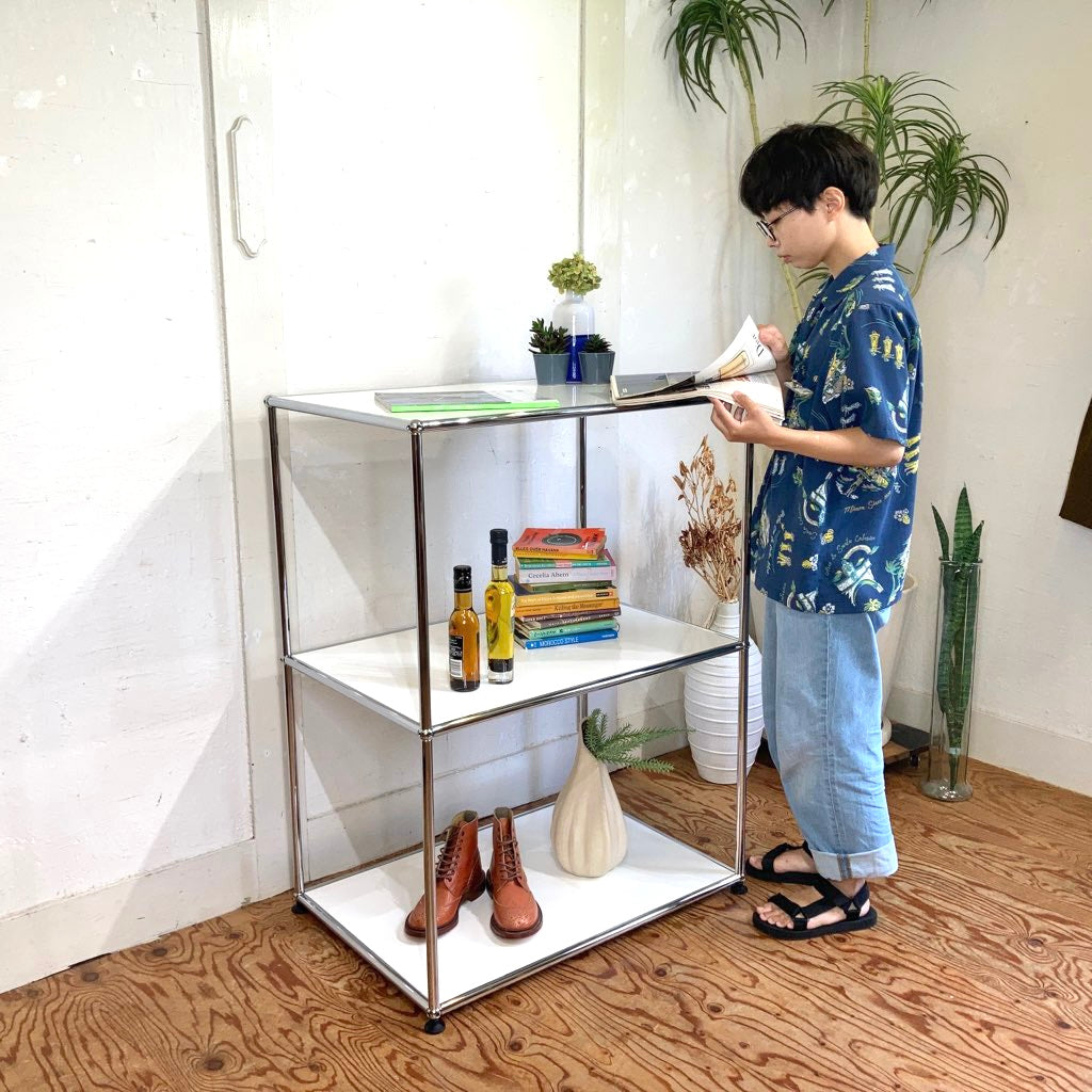 USMハラー□キャビネット 1列2段 奥行きスリム 鍵なし オフィス