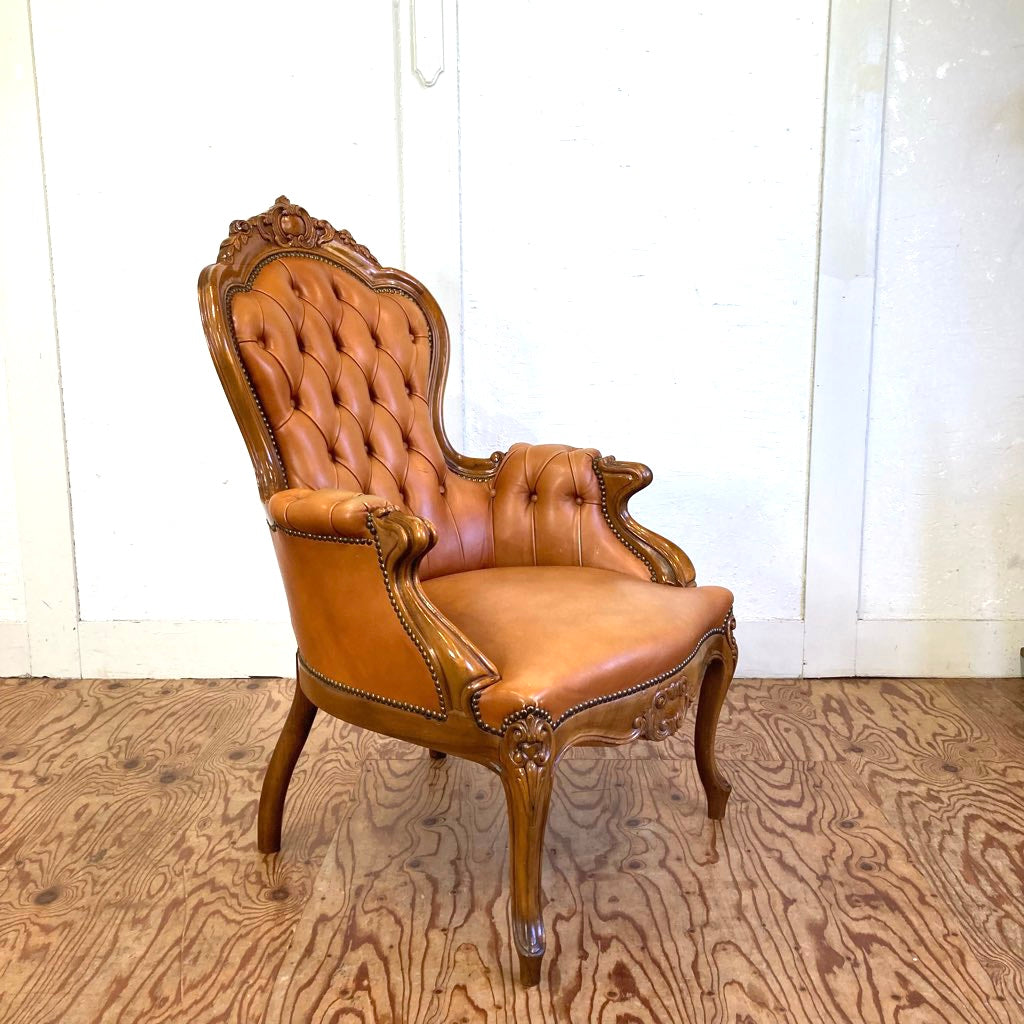 ロココ調 猫脚 アームソファ チェア 中古 ヴィンテージ調 アンティーク