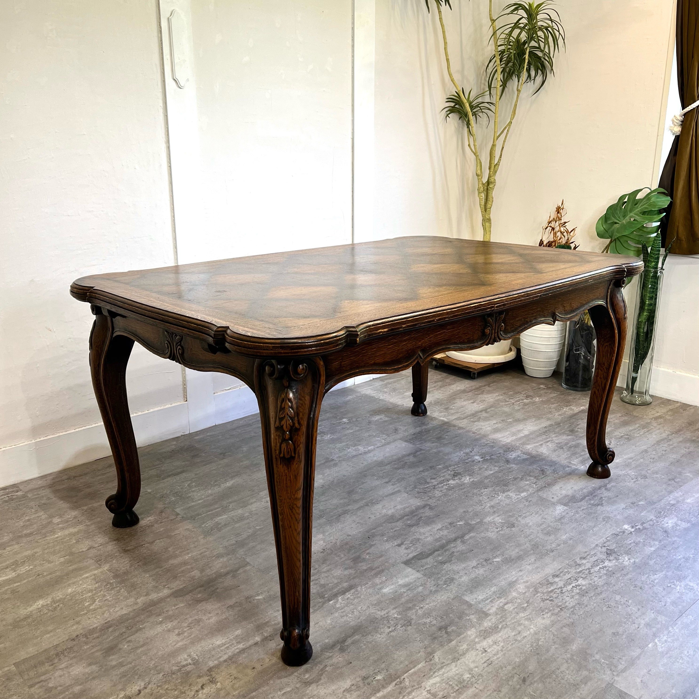 ドローリーフテーブル ダイニングテーブル 伸長式 フランス