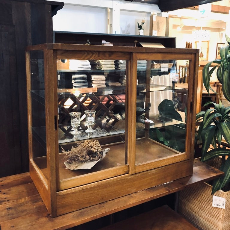 昭和レトロガラスケース 飾り棚[引き取り限定]