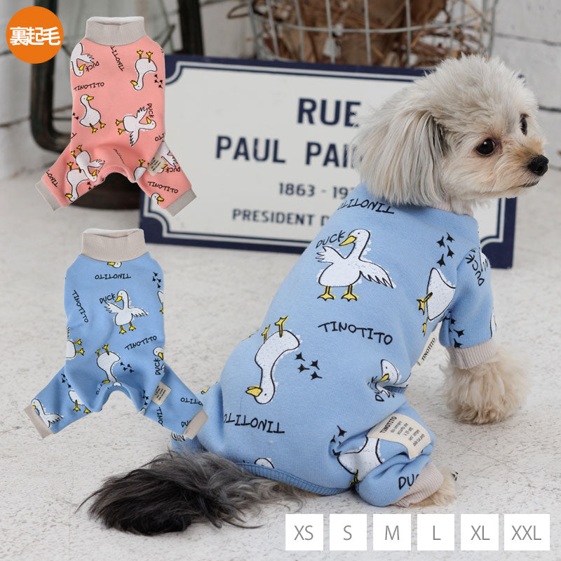 アヒルさん柄オールインワン XS/S/M/L/XL/XXL TINOTITO -ティノ