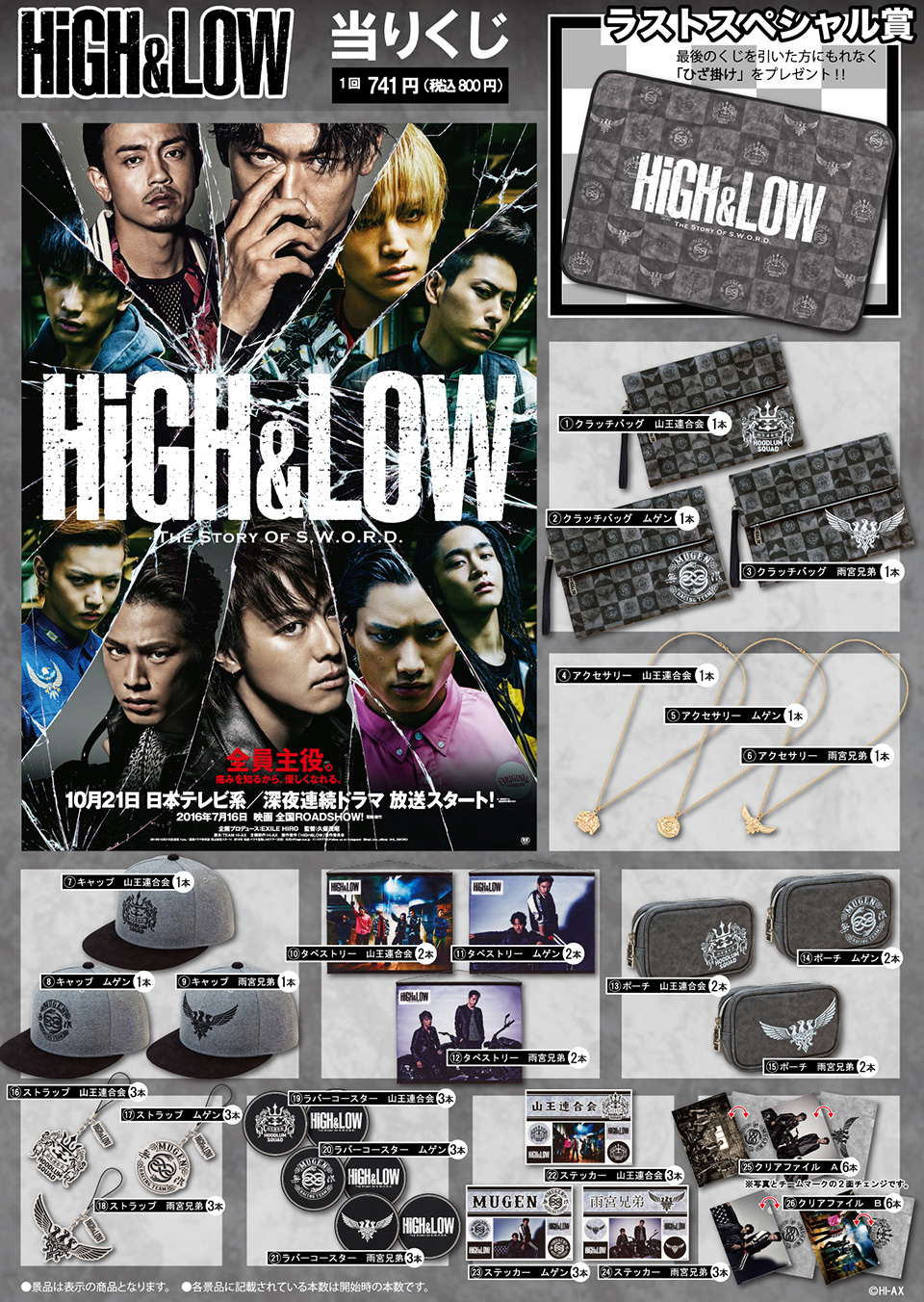 ハイアンドロー（HiGH&LOW） ローソン当りくじ（12月）内容やコラボ