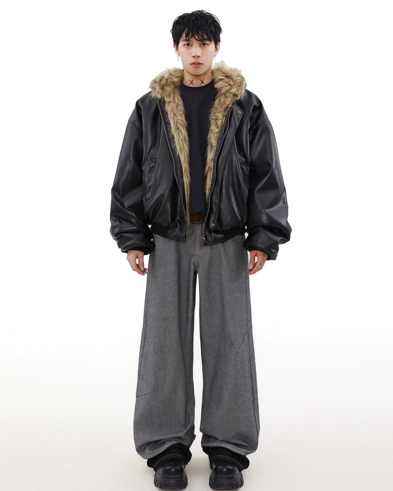 Reversible Fur Leather Bomber Jacket – Ninety-nine